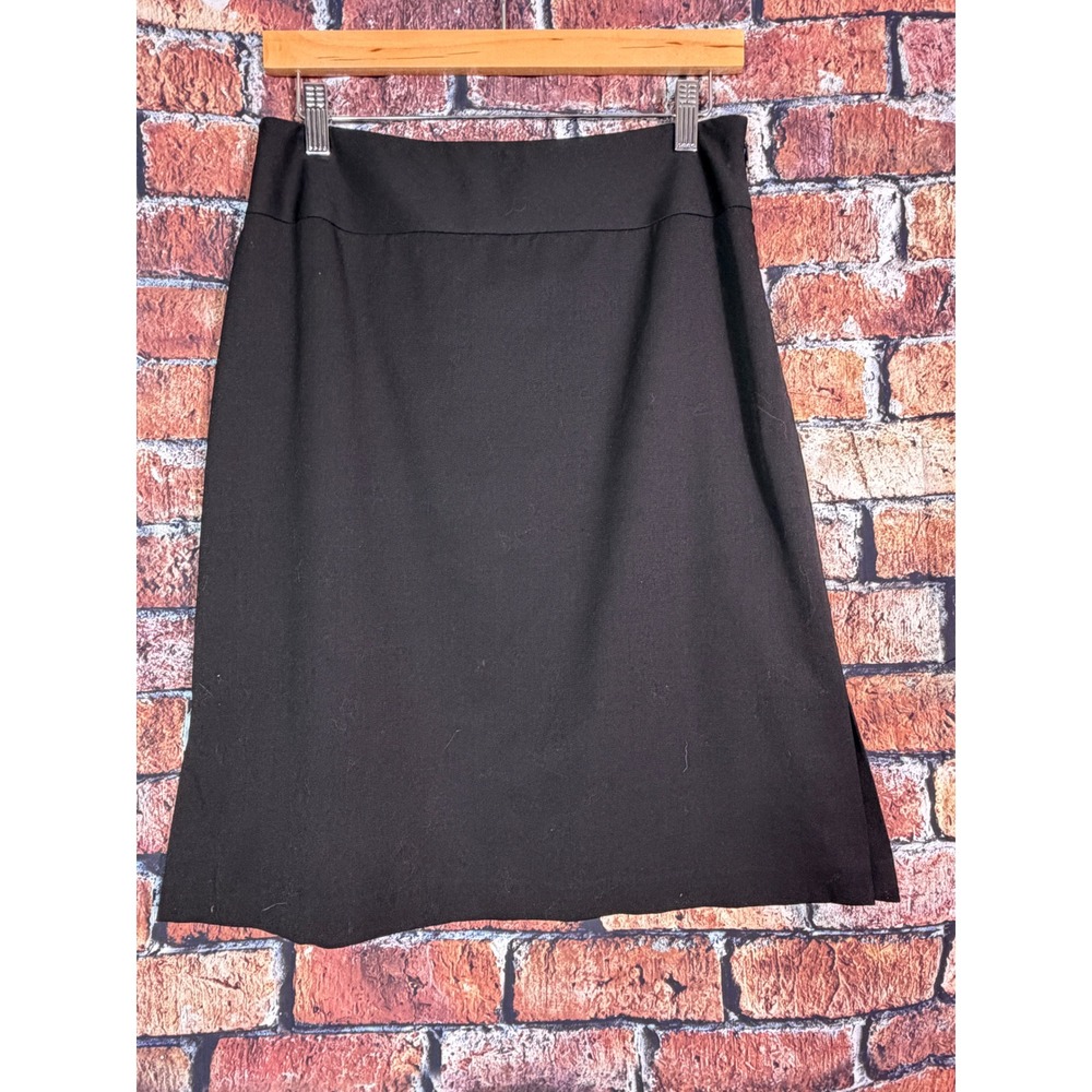 Banana Republic Petite Black Wool Blend Pencil Skirt Side Zip Stretch Size 6P